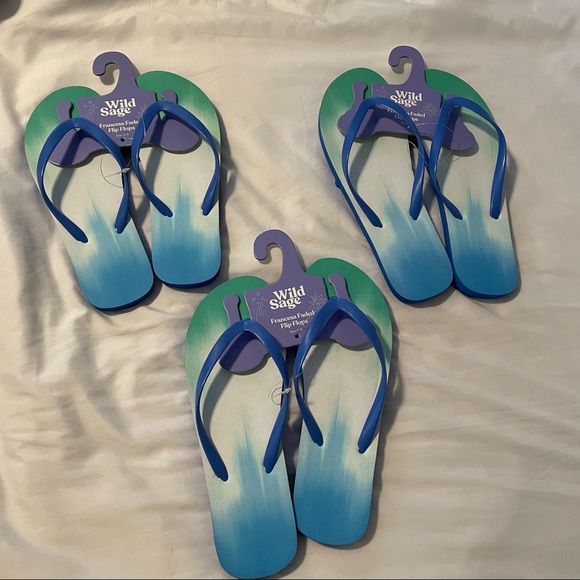 **FREE** WILD SAGE Francesca Ombre Women's Flip Flops in Blue - Picture 9 of 9